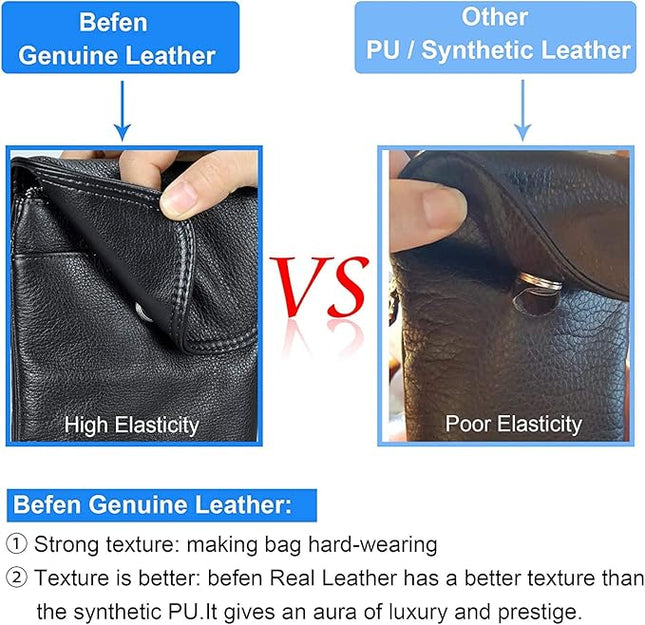 befen Genuine Leather Small Crossbody Bags for Women Cell Phone Bag Cross Body Purses,Silver Zipper