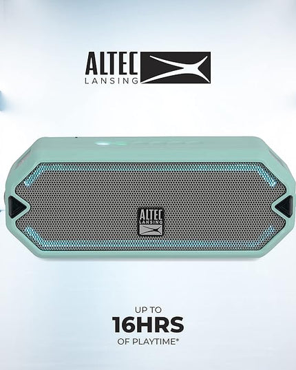 Altec Lansing - HydraJolt Wireless Bluetooth Speaker, Waterproof Portable Speakers with Built in Phone Charger and Lights, Everything Proof Outdoor, Shockproof, Snowproof, 16 Hours Playtime