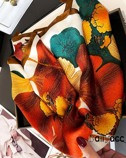 Dailyacc Hair Bandanas Scarf For Women Lightweight Fashion Neck Silk Satin Head Scarves For Sleeping Handbags Scarf