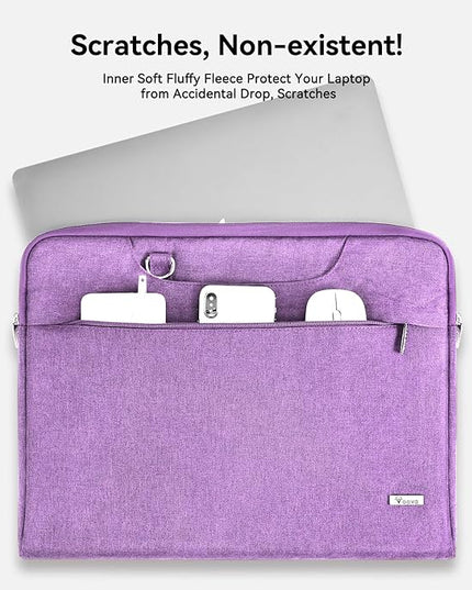 Voova Laptop Bag 15.6 Inch, Waterproof Computer Sleeve Carrying Case with Shoulder Straps & Handle Compatible with Macbook Air 15 M2/M3/M4, MacBook Pro 15/16, 15-16 Inch Hp Dell Lenovo Asus, Lavender