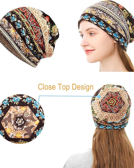 ELLEWIN Cotton Slouchy Beanie Hip-Hop Soft Lightweight Running Beanie Adult Dwarf Hats Chemo Cap for Men Women