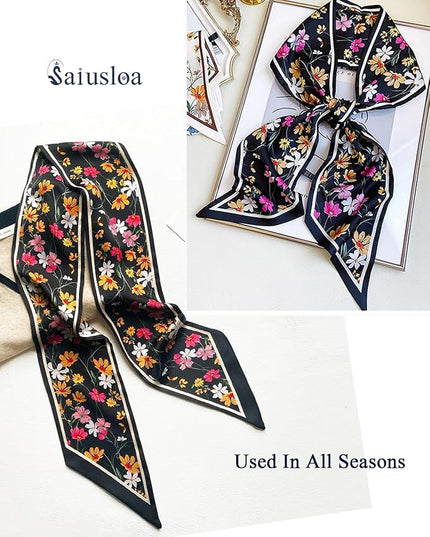 Purse Scarf For Handbags Head Scarves For Women's Hair Bags Scarfs Long Skinny Scarves Fashion Silky