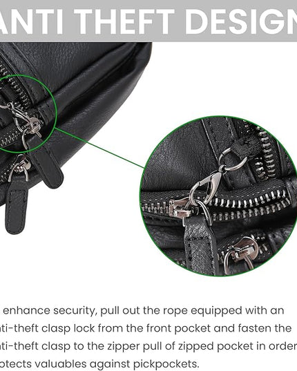 HESHE Sling Bag for Women Anti Theft Small Crossbody Bags Leather Fanny Pack Cross Body Purse for Travel