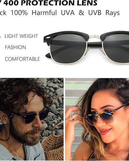 Pro Acme Semi-Rimless Polarized Sunglasses UV 400 Protection for Women Men