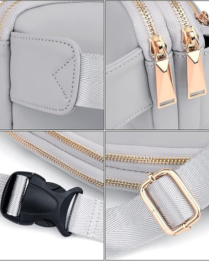 UTO Fanny Pack for Women Crossbody Trendy Fashion Belt Purse Chest Waist Hip Bumbag for Outdoor Shopping Travel Hiking