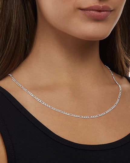 Amazon Essentials 14k Gold or Sterling Silver Plated Figaro Chain Necklace