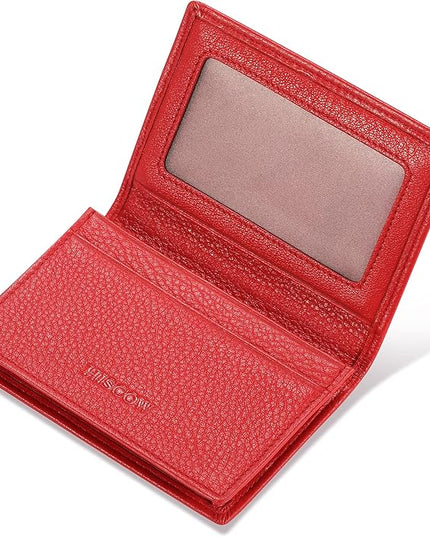 Leather Business Card Case Holder for Men & Women, Italian Calfskin
