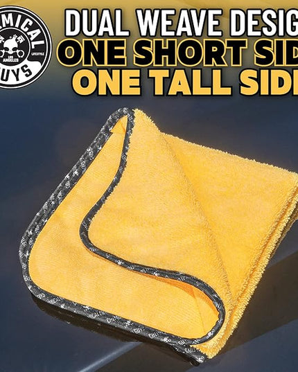 Chemical Guys Professional Grade Premium Microfiber Towels for Cars, Gold, 16" x 16", Ultra-Soft and Scratch-Free Car Detailing Cloths for Trucks, Motorcycles, and More - 3 Pack