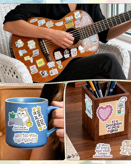 Funny Sarcastic Stickers for Adults - 50 Pcs Sarcastic Water Bottle Stickers, Waterproof Humor Scrapbook Decals, Vinyl Sticker for Laptop Phone Journaling Skateboard