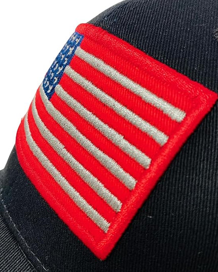 Roytrense Embroidered American Flag Unisex Baseball Cap (100% Cotton)