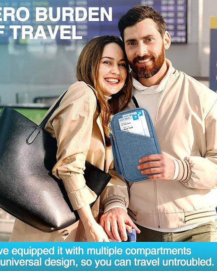 Passport Holder Family, Women Rfid Blocking Passport Wallet, Travel Essentials Premium Wallets, Waterproof Passport Holders Bag for Men Traveling, Travel Document Organizer Credit Cards Case