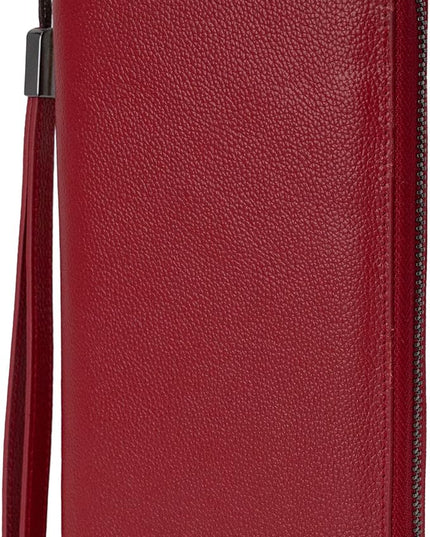Bveyzi Women RFID Blocking Wallet Leather Zip Around Phone Clutch Large Capacity Ladies Travel Purse Wristlet | RFID Blocking, Zip Around, Large Capacity
