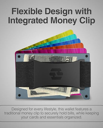 Hayvenhurst Wallet For Men - Reinvented Design Men's Wallet - Slim, Minimalistic & Seamless, Blocks RFID Scanners with a Cash Strap (Grey)