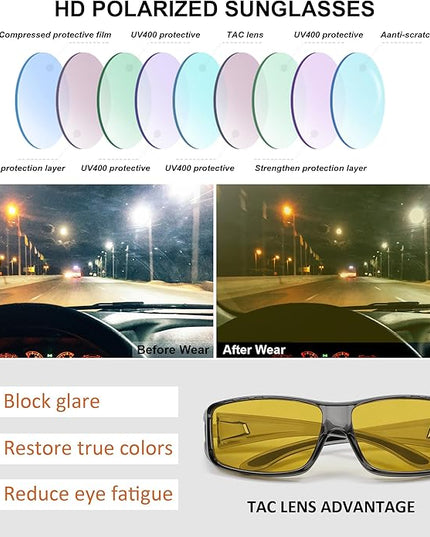 MEETSUN Fit Over Glasses Sunglasses for Men Women,Wrap Around Sunglasses Polarized UV400 Protection