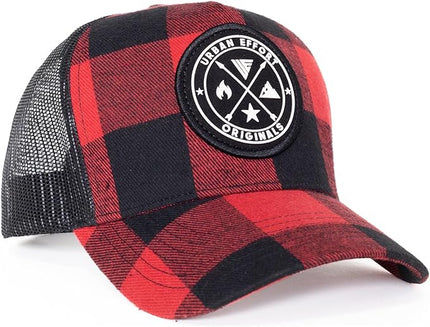 Urban Effort Mesh Back Cap - for Men and Women Baseball Hat 5-Panel Trucker Hat - Great Snapback Closure for Hunting & Hiking