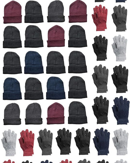 Yacht & Smith Case Pack of 240 Pieces Wholesale Bulk Winter Thermal Beanies Skull Caps, Thermal Gloves Unisex