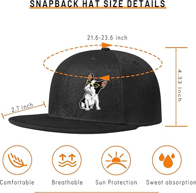 Skull Finger Flat Bill Hats for Men Black Mens Snapback Hat Baseball Cap Fitted Hat Rock N Roll Skeleton Hand Snap Backpack