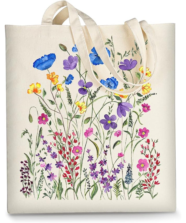 AUSVKAI Canvas Tote Bag for Women, Aesthetic Cute Grocery Grocery Reusable Cotton Gift Bag for Shooping Beach Trendy Gifts