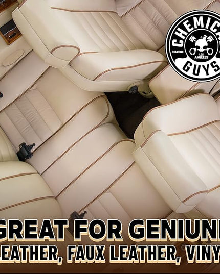 Chemical Guys Colorless and Odorless Leather Cleaner - Safe for Natural, Synthetic, Faux, and Pleather, Car Interior Cleaner, Safe for Furniture, Boots, Apparel, & More - 16 oz