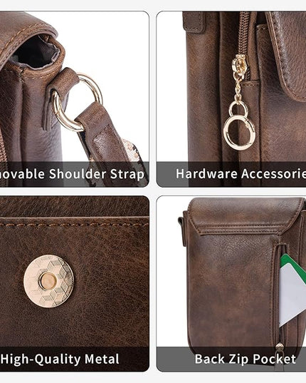 APHISON Small Crossbody Bags for Women Trendy, Leather Phone Wallet Purses Handbags Card Slots with Adjustable Guitar Strap