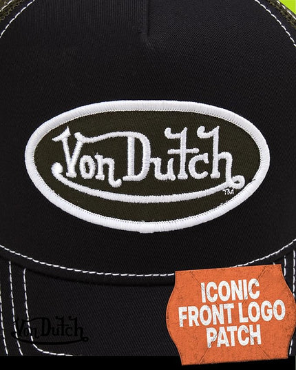 Von Dutch Unisex Trucker Hat - Curved Bill Mesh Back Retro Classic Adjustable Snapback Baseball Cap for Men and Women