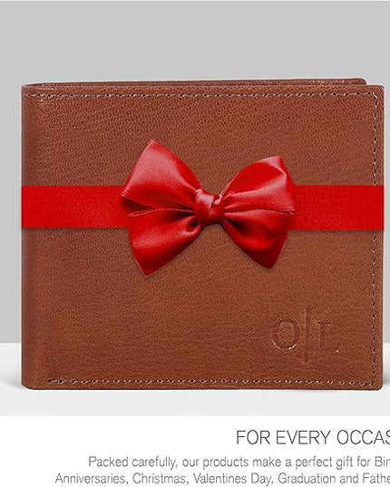 Oak Leathers Slim Leather Wallet for Men - RFID Wallets Credit Card Holder Ultra Thin Gift for Mens, Front Pocket Minimalist Design