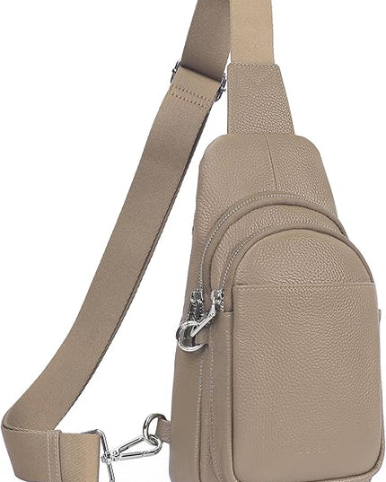 befen Genuine Leather Small Sling Bag for Women Anti-Theft Crossbody Chest Bags Fanny Packs for Travel with RFID Card Slots