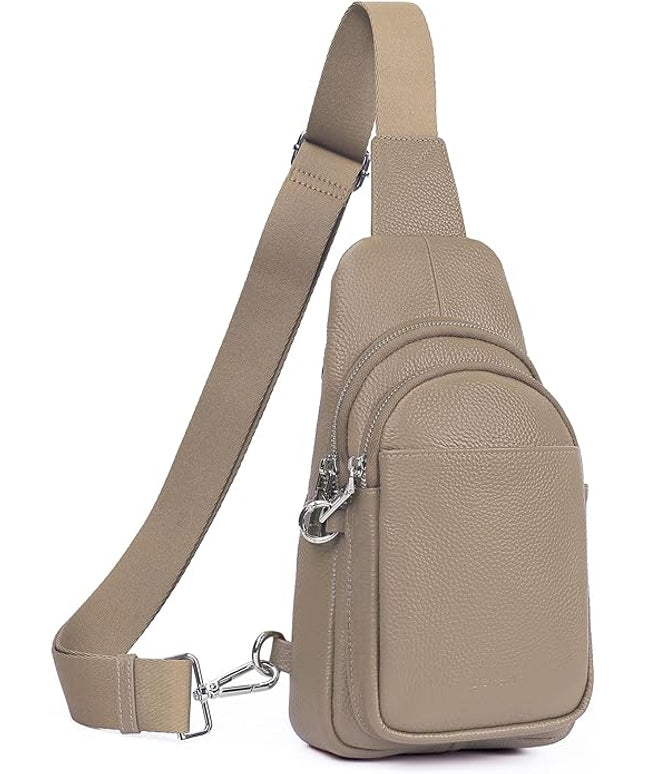 befen Genuine Leather Small Sling Bag for Women Anti-Theft Crossbody Chest Bags Fanny Packs for Travel with RFID Card Slots