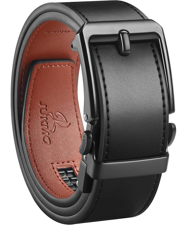 JUKMO 1.5" (38mm) Leather Ratchet Belt for Men in Gift Box