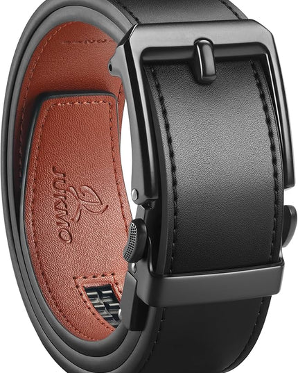 JUKMO 1.5" (38mm) Leather Ratchet Belt for Men in Gift Box