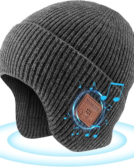 Bluetooth Beanie for Men Women, HD Stereo Sound Beanie with Headphones, Unique Tech Gifts for Men Husband Him Teen