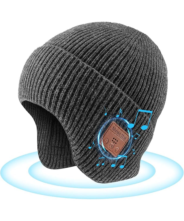 Bluetooth Beanie for Men Women, HD Stereo Sound Beanie with Headphones, Unique Tech Gifts for Men Husband Him Teen