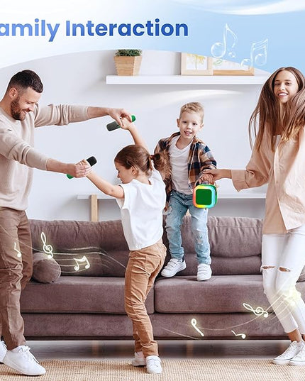 Karaoke Machine for Kids Adults, Portable Bluetooth Speaker with 2 Wireless Karaoke Microphones Player, 2026 TOP Birthday for Girls Boys 3,4,5,6,7,8+Year Old Toddler Toys(Dark Green)