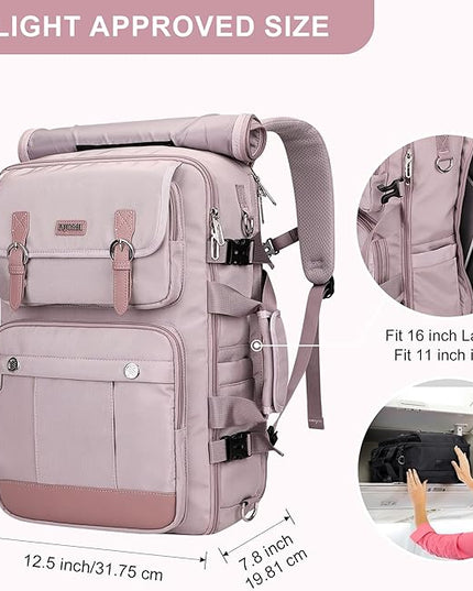 PIJUSHI Travel Backpack for Women Carry on Luggage Backpack Convertible Large Laptop Duffel Bag for Airplanes(PE049 Ashen Purple)