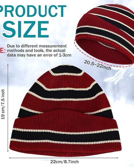 Yahenda 50 Pcs Winter Beanies Bulk for Men Women, Knitted Beanie Hats Cuffed Skull Cap Unisex