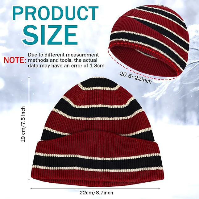 Yahenda 50 Pcs Winter Beanies Bulk for Men Women, Knitted Beanie Hats Cuffed Skull Cap Unisex