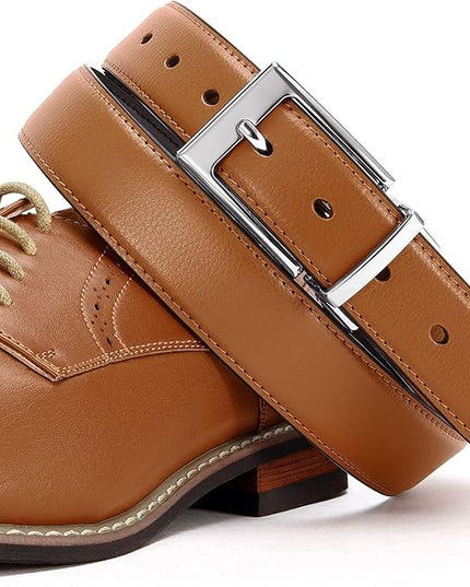 CHAOREN Reversible Belt Men 1 Piece - 1.25" Leather Dress Belt - Trim to Fit for Elegant Style