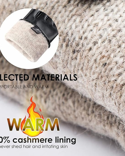 Womens Winter Leather Touchscreen Texting Warm Driving Lambskin Pure Genuine leather Gloves