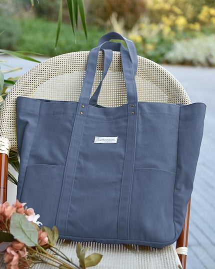 HOMESPON Large Canvas Tote Bag for Women Everything Bag with Pockets and Laptop Sleeve