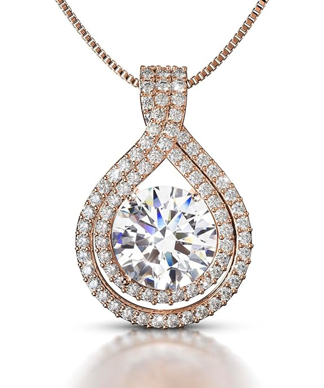 Platinum Plated Certified Moissanite Necklace for Women Gift for Her