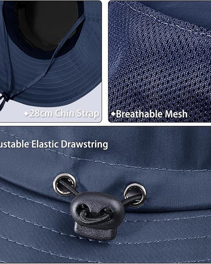 Cooling Sun Hat for Men Women,Wide Brim Bucket Hat Foldable Boonie Hat for Fishing Hiking Garden Safari Beach