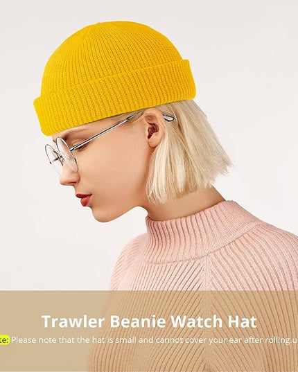 SATINIOR Trawler Beanie Watch Hat Roll-up Edge Skullcap Fisherman Beanie for Women Men