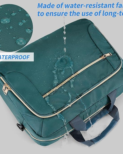 Laptop Bag 17.3 Inch Laptop Briefcase Large Waterproof Laptop Case for Men Women Business Office Work Computer Bag 17 Inch Adjustable Shoulder Messenger Bag, Dark Green