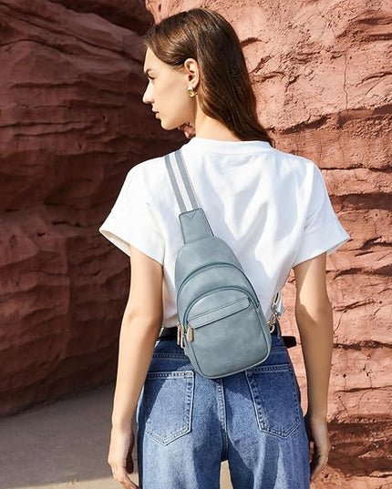 BOSTANTEN Small Sling Bag for Women Leather Crossbody Bags Fanny Pack Chest Bag for Travel