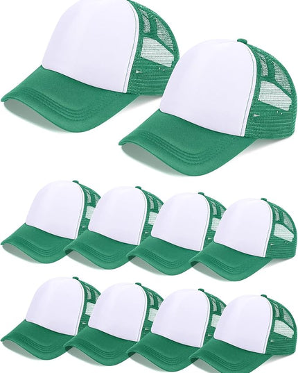 10 Pcs Sublimation Blank Trucker Hats Bulk Mesh Baseball Cap Polyester Mesh Trucker Hat for Men and Women