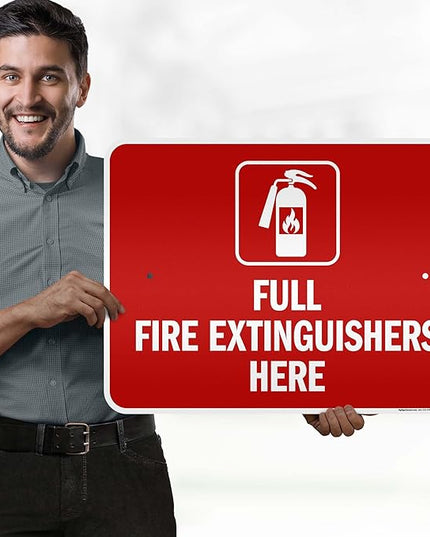 Full Fire Extinguishers Here Sign, 18x24 Inches, 3M EGP Reflective .080 Aluminum, Fade Resistant, Made in USA by My Sign Center