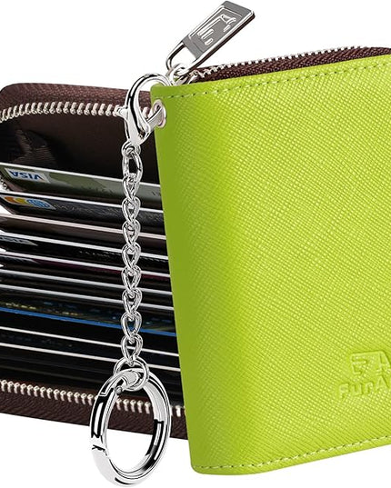 FurArt Zipper Wallet Women, RFID Blocking Credit Card Wallet, Business Card Holder, Compact Size KeyChain Wallet