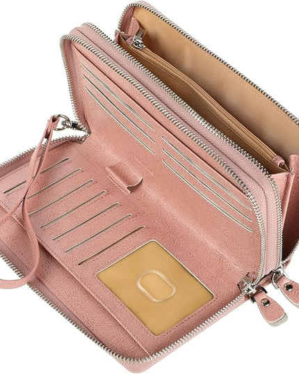 Lavemi Small Compact Women Wallet RFID Blocking Genuine Leather Bifold Purse with ID Windows