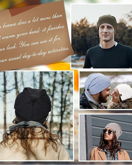 Slouchy Beanie for Men Women Soft Lightweight Running Beanie Hat Chemo Cap Skull Cap