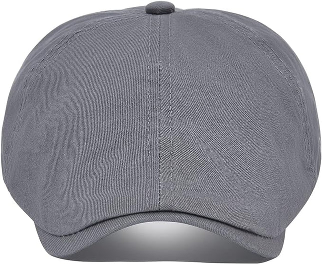 VOBOOM Cotton Washing Flat Cap Cabbie Hat Gatsby Ivy Irish Hunting Newsboy
